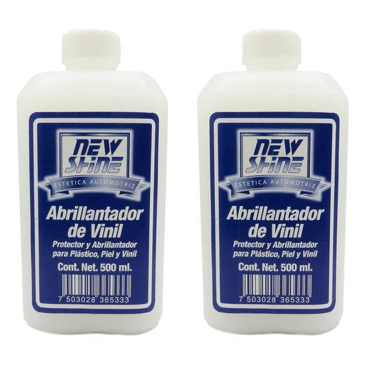 2 Abrillantador De Vinil Plastico Y Piel Liquido 500ml Blanco