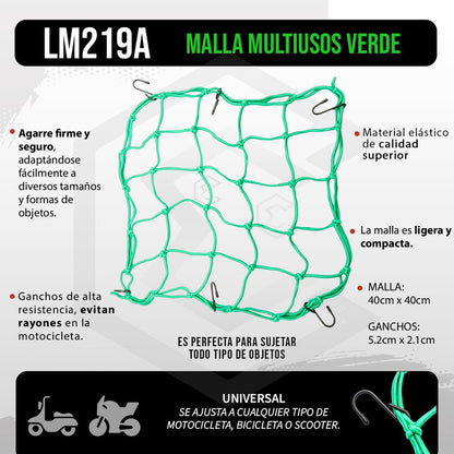 Red Malla Tensor Universal Multiuso Sujeta Casco Con Ganchos