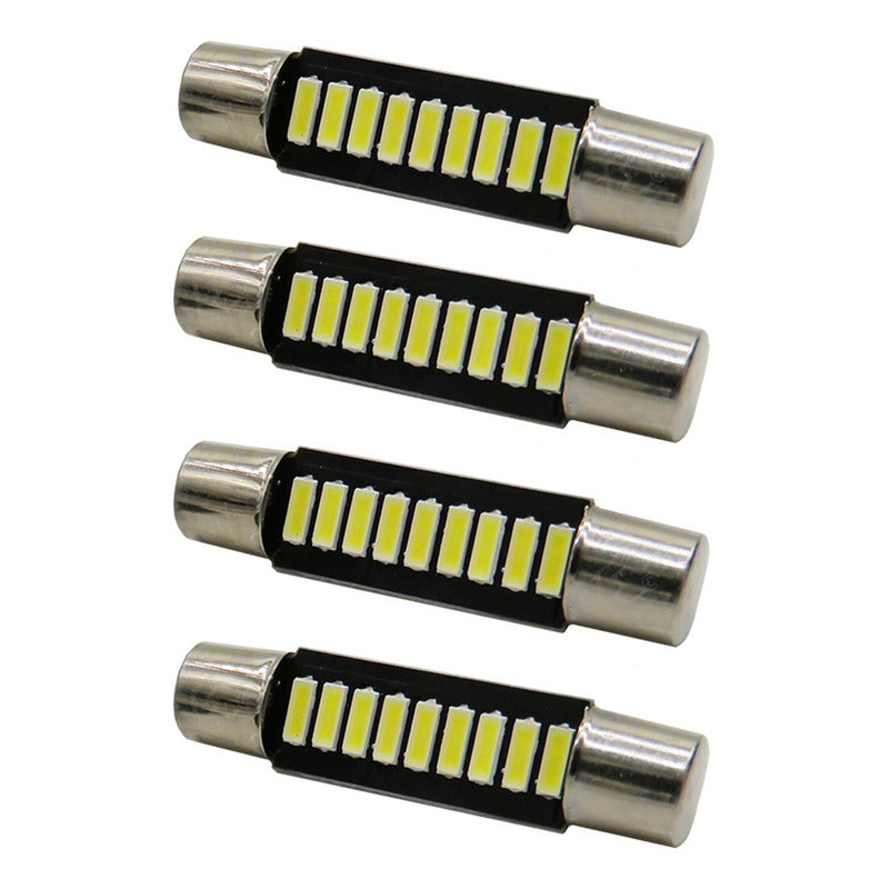 4 Focos Fusible Festoon 28mm Y 31mm T6.3 Con 9 Led Viseras