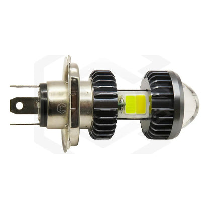 Foco Moto H4 Lupa Proyector Ba20d Bicolor 66 Led 2 Funcion T