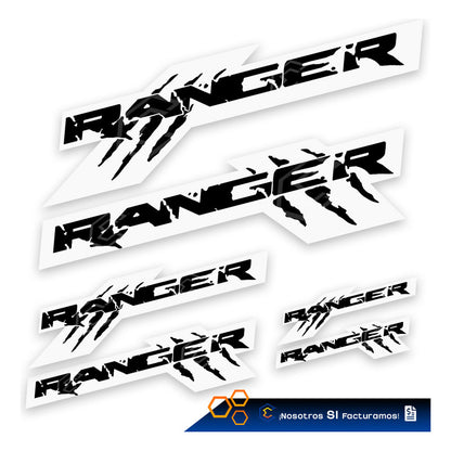 Calcomanía Ford Ranger Garra Sticker Vinil 6 Piezas Espatula