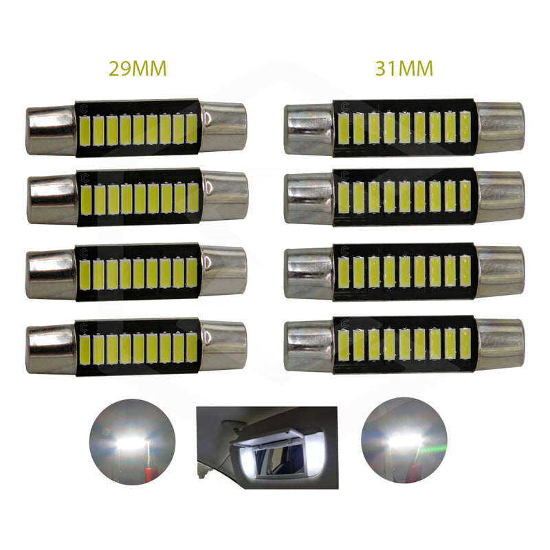 2 Focos Led Festoon 28 Mm 31 Mm 4014 Luz Vanidad Cortesía