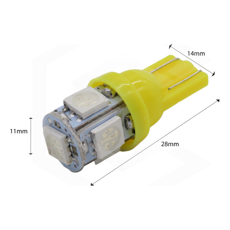 Kit 10 Focos Pellizco 5 Leds 5050 T10-158 Color A Eligir