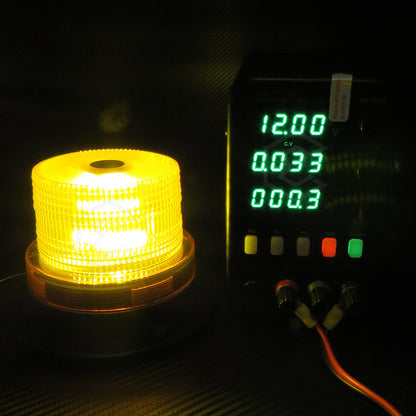 Torreta De Led Ambar Estrobo Uso Rudo Con Iman Ip67 12-24v