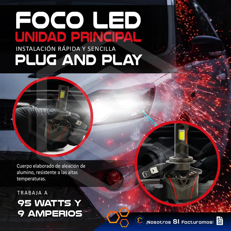 2 Focos 30 Leds H7 Ventilador Alta O Baja 36000lm 95w 9-36v H7