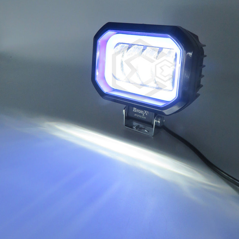 Par Faros Rectangular 4 Hiper Lupa Arillo Ángel Gel Estrobo