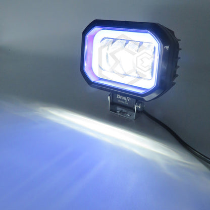 Par Faros Rectangular 4 Hiper Lupa Arillo Ángel Gel Estrobo