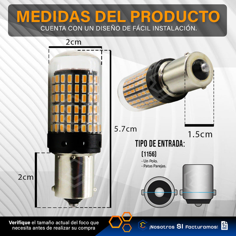 Par Focos 1156 1141 144 Leds Canbus Cristal Cuartos Stop 12v