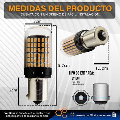 Par Focos 1156 1141 144 Leds Canbus Cristal Cuartos Stop 12v