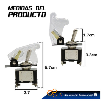 Switch Interruptor 1 Paso Tipo Nos Con Tapa Sin Luz 1 Pieza