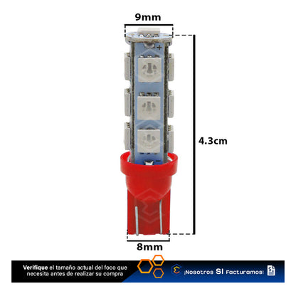 Par De Focos Pellizco 13 Leds 5050 T10-158 Cuartos Stop 12v