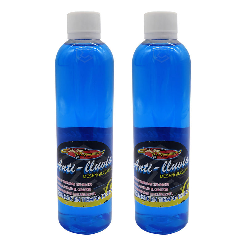 2 Desengrasante Repelente Agua Parabrisas Buena Visibilidad Azul