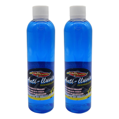 2 Desengrasante Repelente Agua Parabrisas Buena Visibilidad Azul