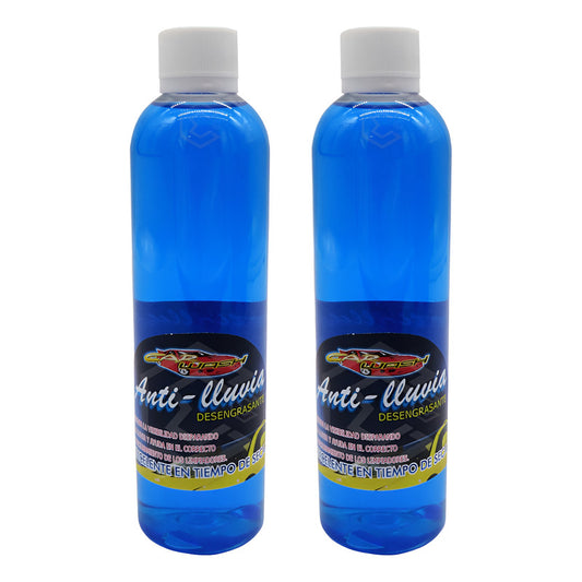 2 Desengrasante Repelente Agua Parabrisas Buena Visibilidad Azul