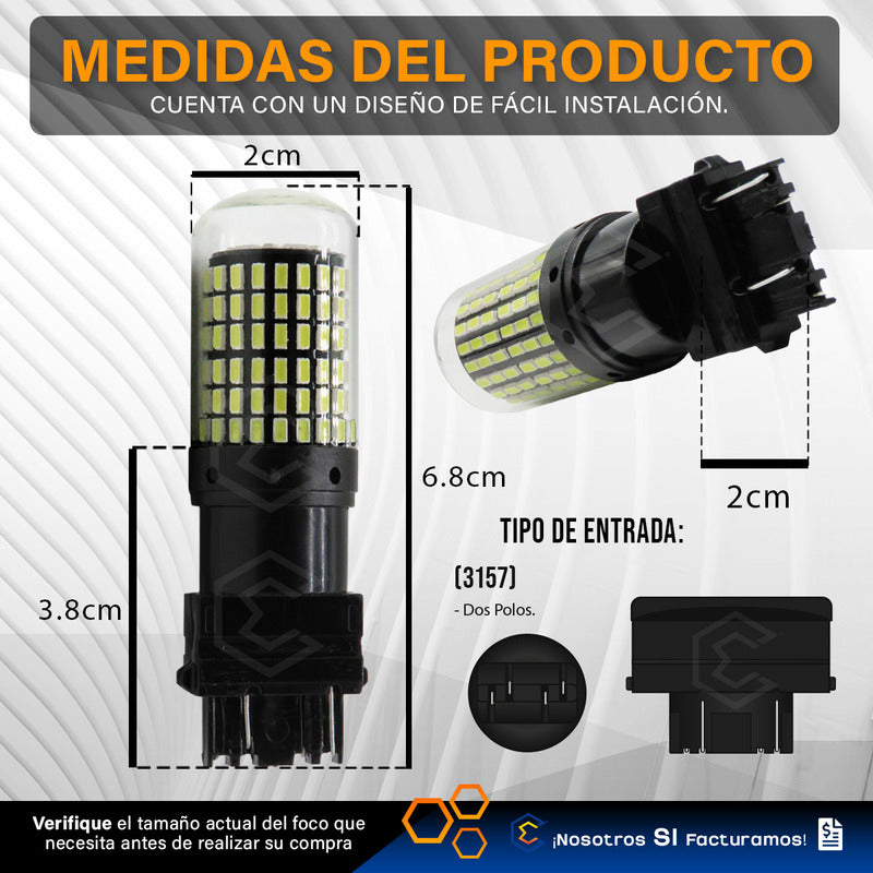 Par Focos 3157 3156 144 Leds Canbus Cristal Cuartos Stop 12v