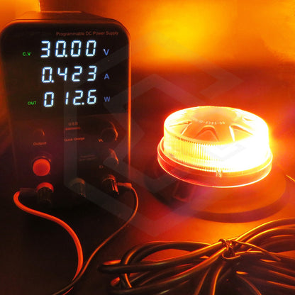 Torreta Led Color Ambar 12-24v 15w Ip65 Con Iman 7 Funciones