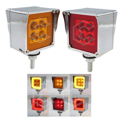 2 Plafón Direccional Universal Cuadrado 8 Led Bicolor 12-24v