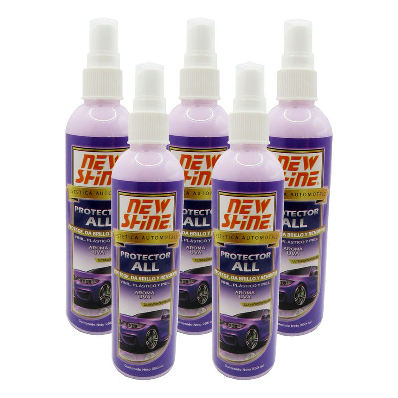 5 Protector All Brillo Renueva Vinil Plastico Piel Aromas