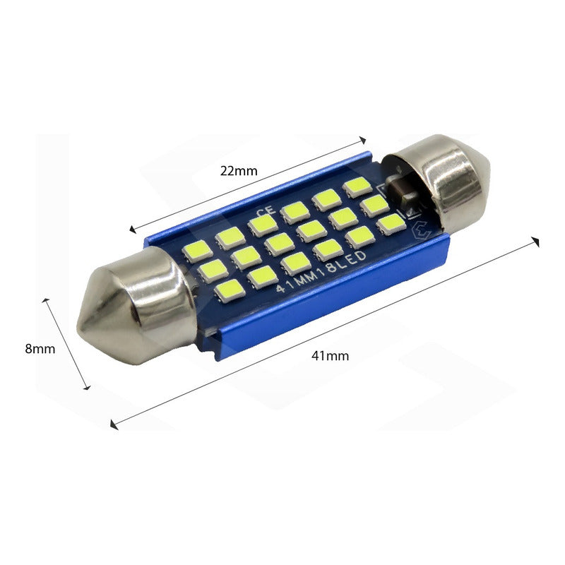 Par De Focos Luz Interior 18 Leds Canbus 31mm 36mm 39mm 41mm