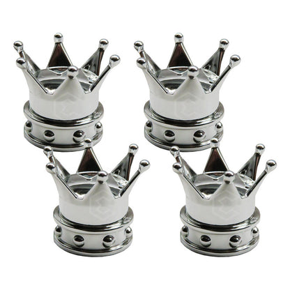 Kit 4 Tapon Cubre Pivote Válvula Metálico Corona Auto Moto