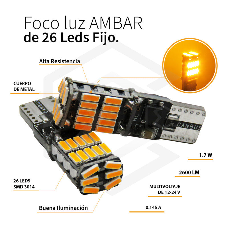 Kit 10 Focos De Pellizco 26 Led Canbus Smd Super Potente 12v