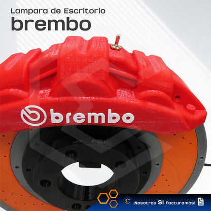Lampara De Led Disco Freno Brembo Caliper Decorativa 3d Petg Rojo