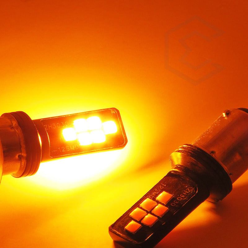 2 Focos 12 Led Canbus Cuarto Stop 12-24v 1156 57 3157  7507