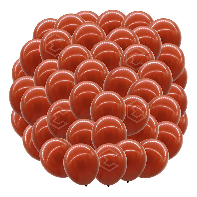 Bolsa 100 Globos Cafe Oscuro Brillos #10 Fiestas Bodas Latex Rojizo