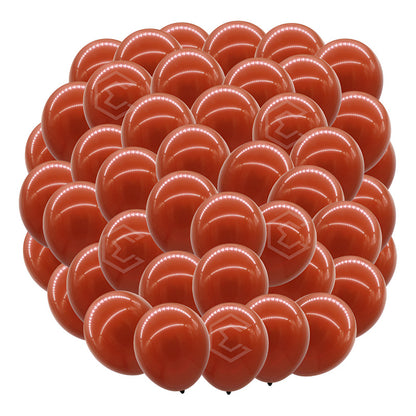 Bolsa 100 Globos Cafe Oscuro Brillos #10 Fiestas Bodas Latex Rojizo