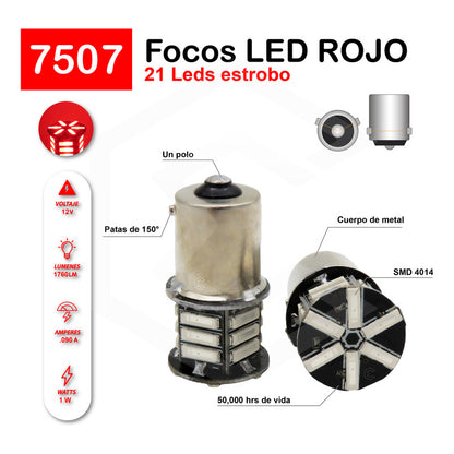 Par Focos 21 Leds 7507 Cuarto Direccional Pata V Estrobo 12v