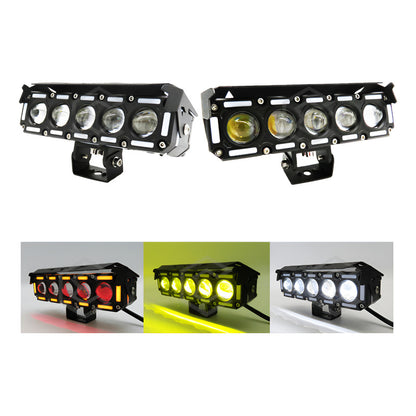 Par Faros 35 Led Con 5 Lupas Bicolor Fijo Ojo Demonio 12-24v