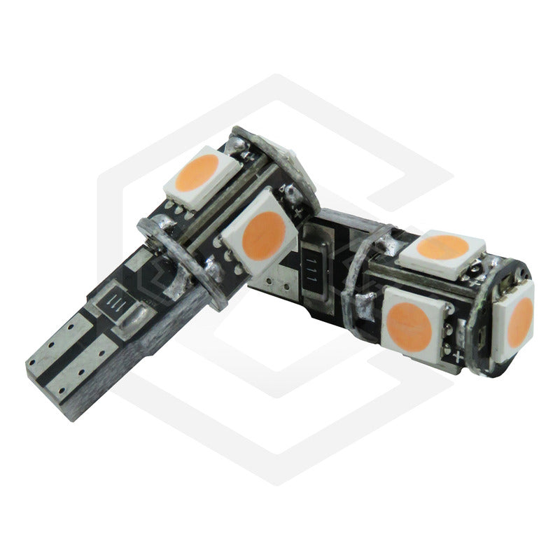 Kit De 10 Focos De Pellizco T10 5  Leds 5050 Alta Potencia