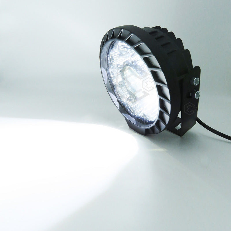 Faros Universales Redondo 10 Leds Hiper Lupa Fijo 7'' 12-24v