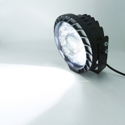 Faros Universales Redondo 10 Leds Hiper Lupa Fijo 7'' 12-24v