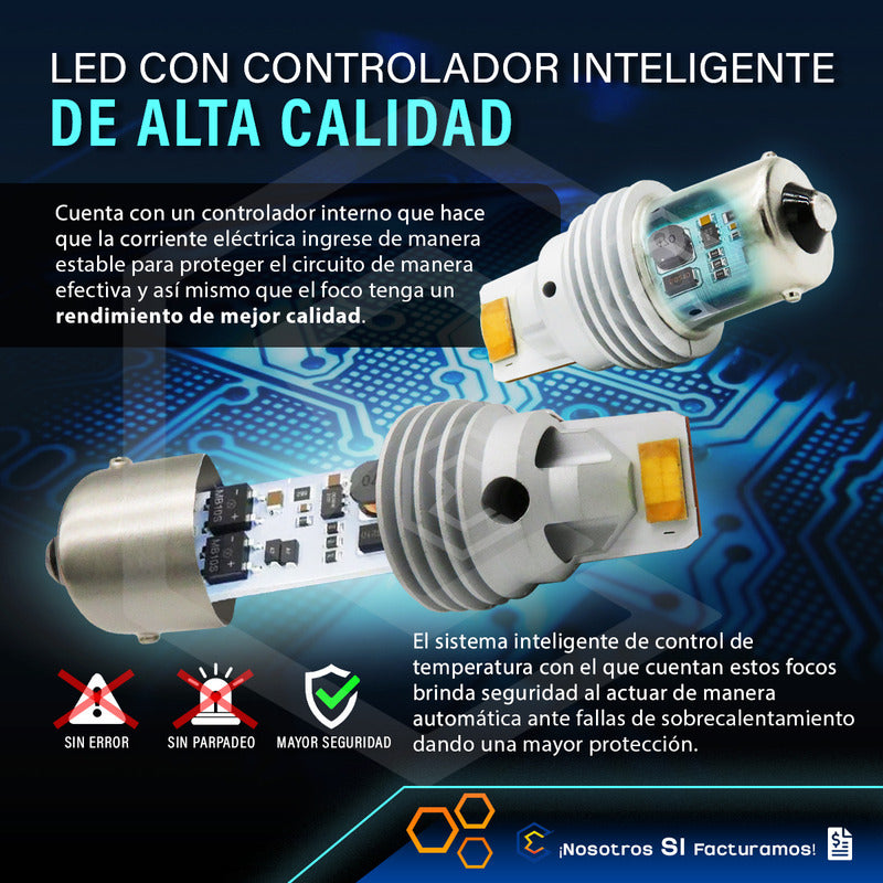 Par De Focos 1156 12 Leds Csp Canbus Fijo 10-60v 11w 1100lm