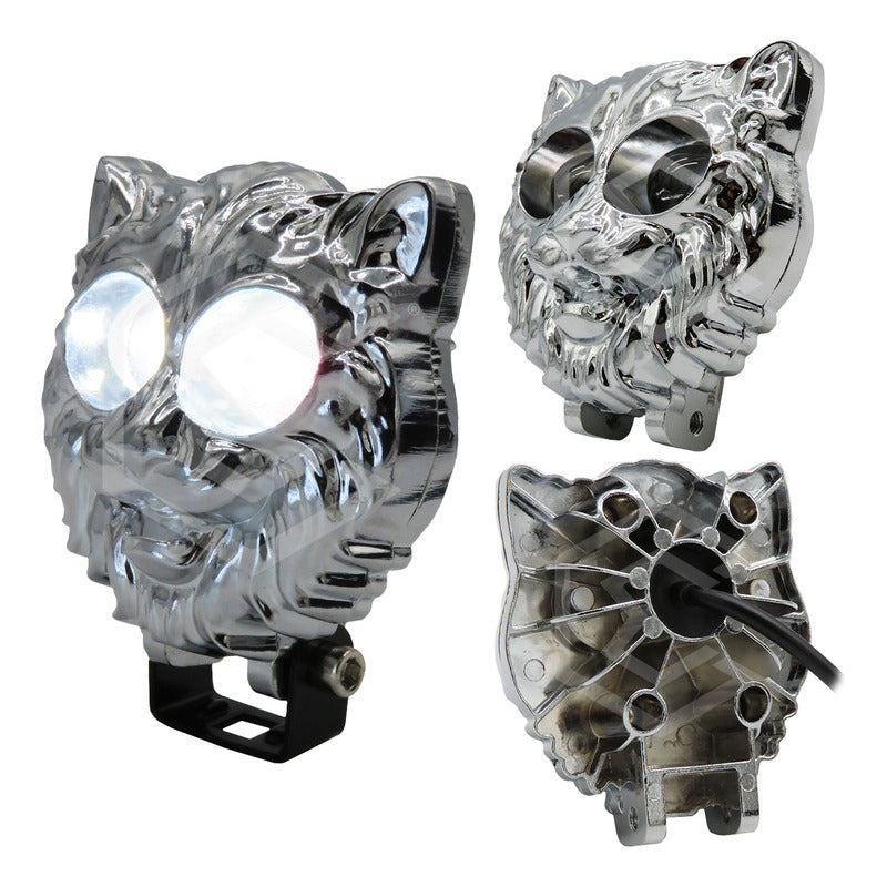 Par De Faros 6 Leds 2 Lupas Bicolor Fijo Estrobo Puma 12-24v