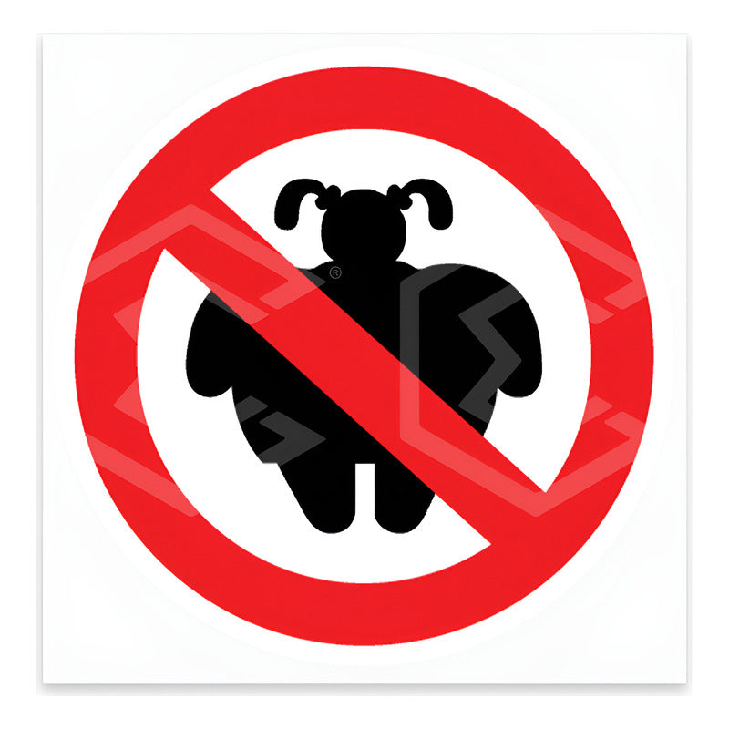 Calcomanía Sticker Vinil Prohibido No Gordas Auto Moto 15cm