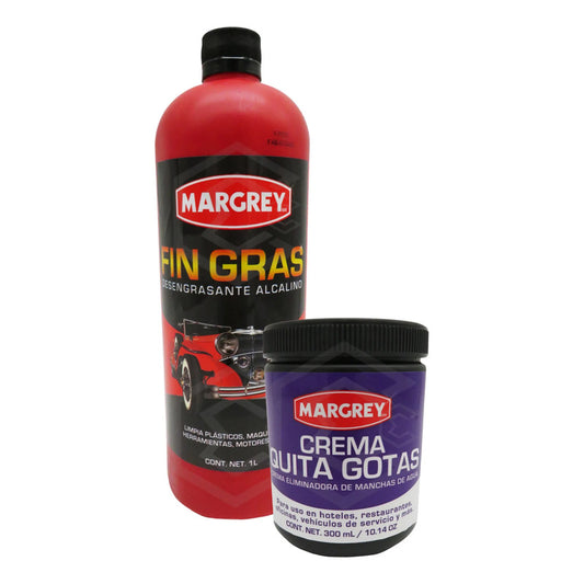 Fin Gras 1l + Crema Quita Gotas Margrey Kit Limpieza