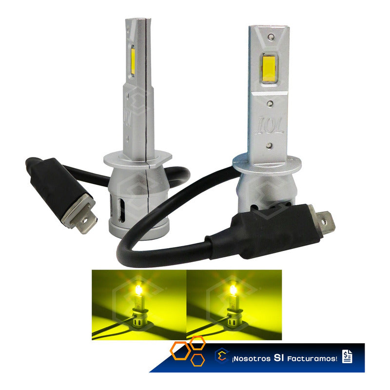 Kit Focos 16 Led Csp Ambar H1 Ventilador Alta O Baja 4,200lm H1 Ambar