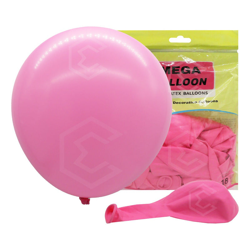 Bolsa 25 Globos Rosa Claro Brillosos #18 Fiestas Bodas Latex Rosa Claro Brilloso