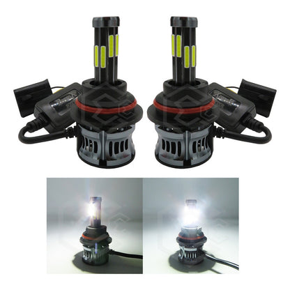 Kit Focos 9004 Led Cob 10 Caras Ventilador Alta Y Baja 360° 9004