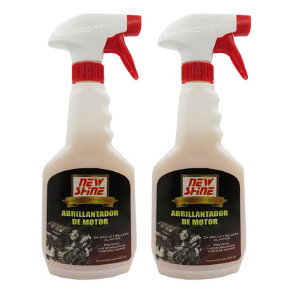 2 Abrillantador Para Motor New Shine Ultra Brillo Protector Rosa Chicle