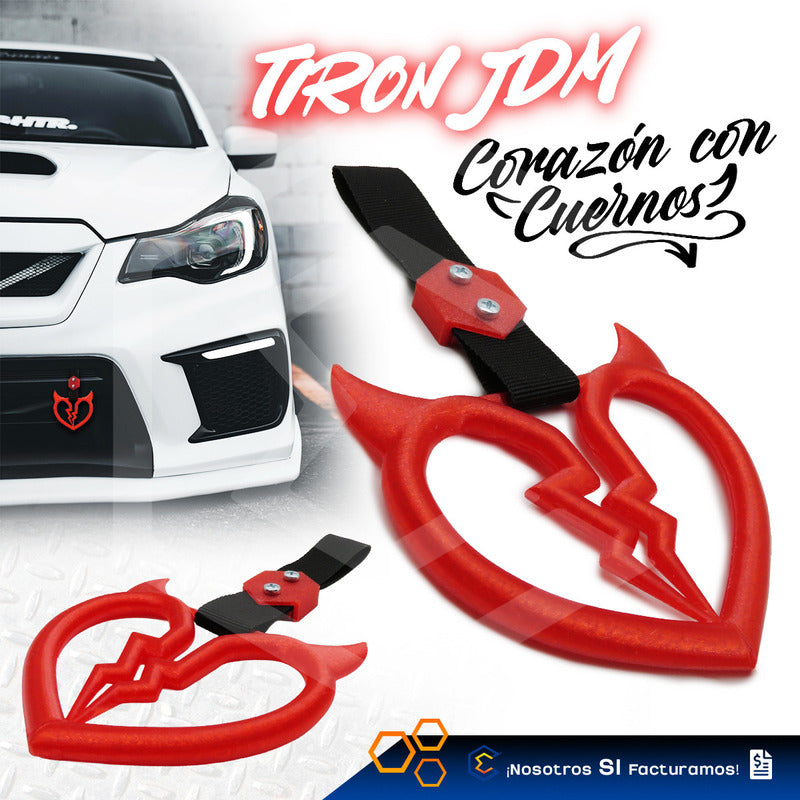 Tiron Corazon Cuernos Jdm Tsurikawa Remolque Gancho Decorati