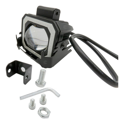 Par De Faros Con Lupa Aro Luz Led Cob Neón 4 Funciones 12-24