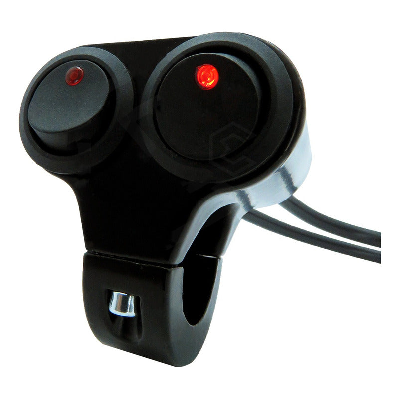 Doble Switch Interruptor Para Moto On/off C/luz Metalico