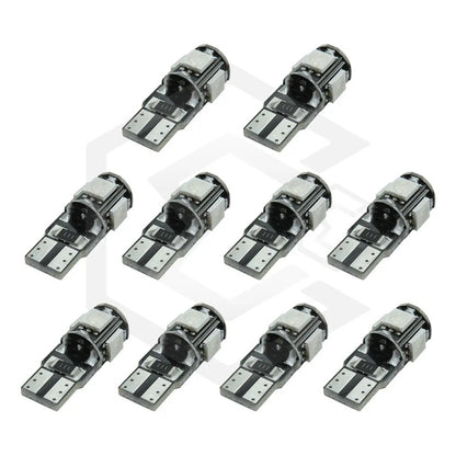 Kit De 10 Focos De Pellizco T10 5  Leds 5050 Alta Potencia