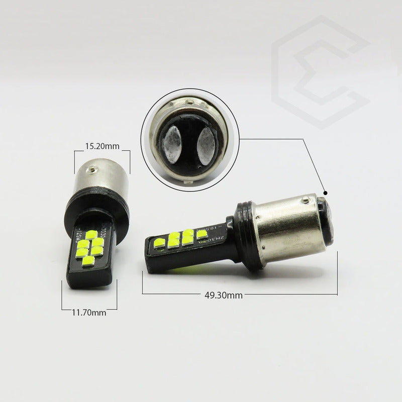 2 Focos 12 Led Canbus Cuarto Stop 12-24v 1156 57 3157  7507