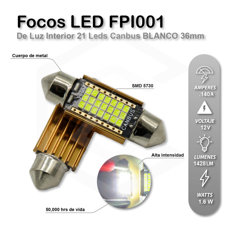 Kit De 10 Focos Interior 27 Leds Canbus 31mm 36mm 39mm 41mm