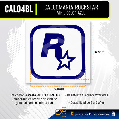 Calcomanía Rockstar Gta Sticker Vinil Auto Moto 9.5cm X9.5cm