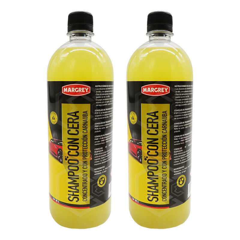 2 Shampoo Con Cera Platinum Auto Moto 1l Alta Espuma Margrey